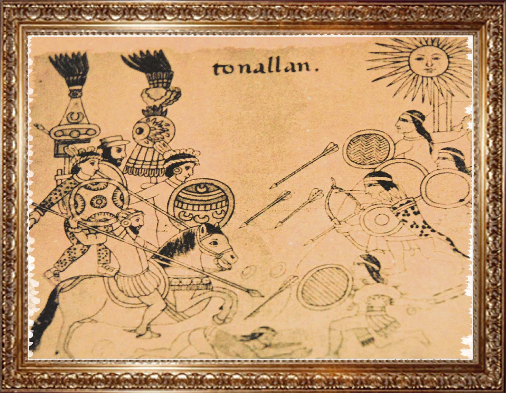 Primeras escaramuzas entre españoles e indígenas, en Tonalá, según el Códice de Tlaxcala.